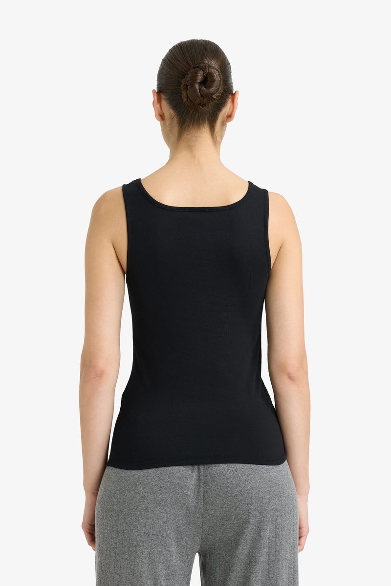 DeFacto Black Woman Regular Fit Cotton Tank Top Casual - Image 5